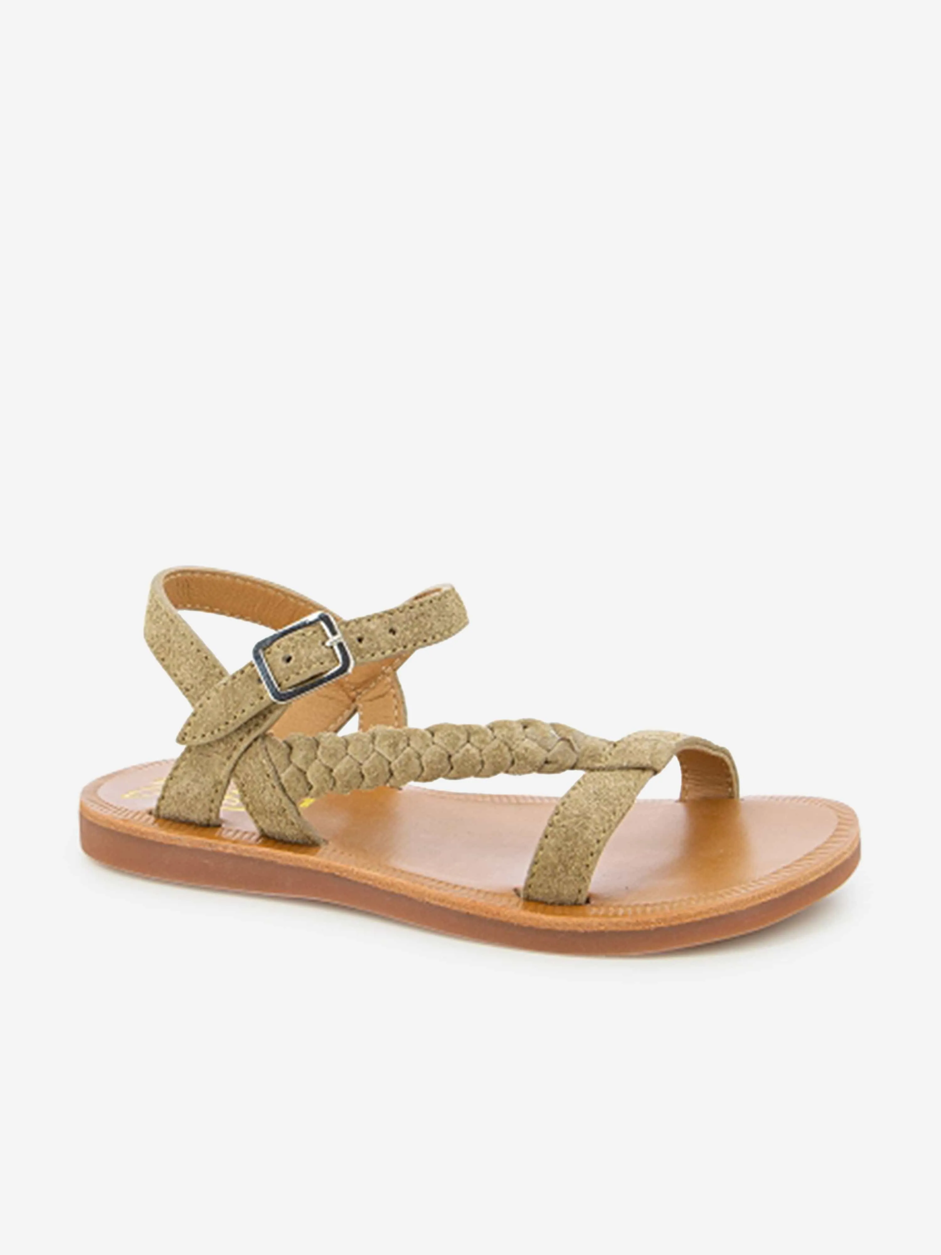 Pom D'Api Mädchen Leder Plagette Antik Sandalen in Braun