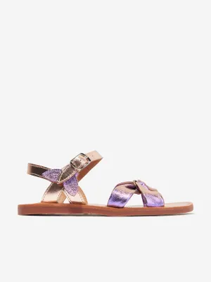 Pom D'Api Mädchen Leder Plagette Schal Sandalen in Rosa