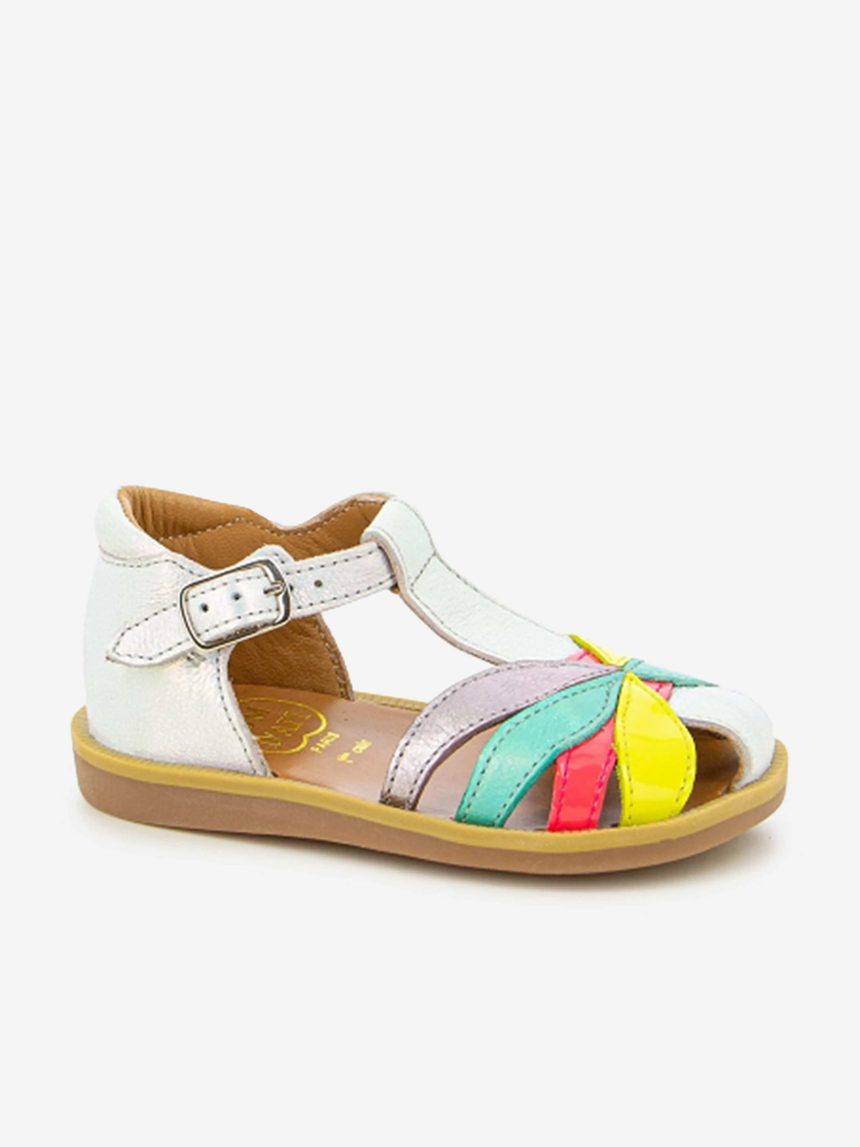 Pom D'Api Mädchen Leder Poppy Oto Sandalen in Mehrfarbig