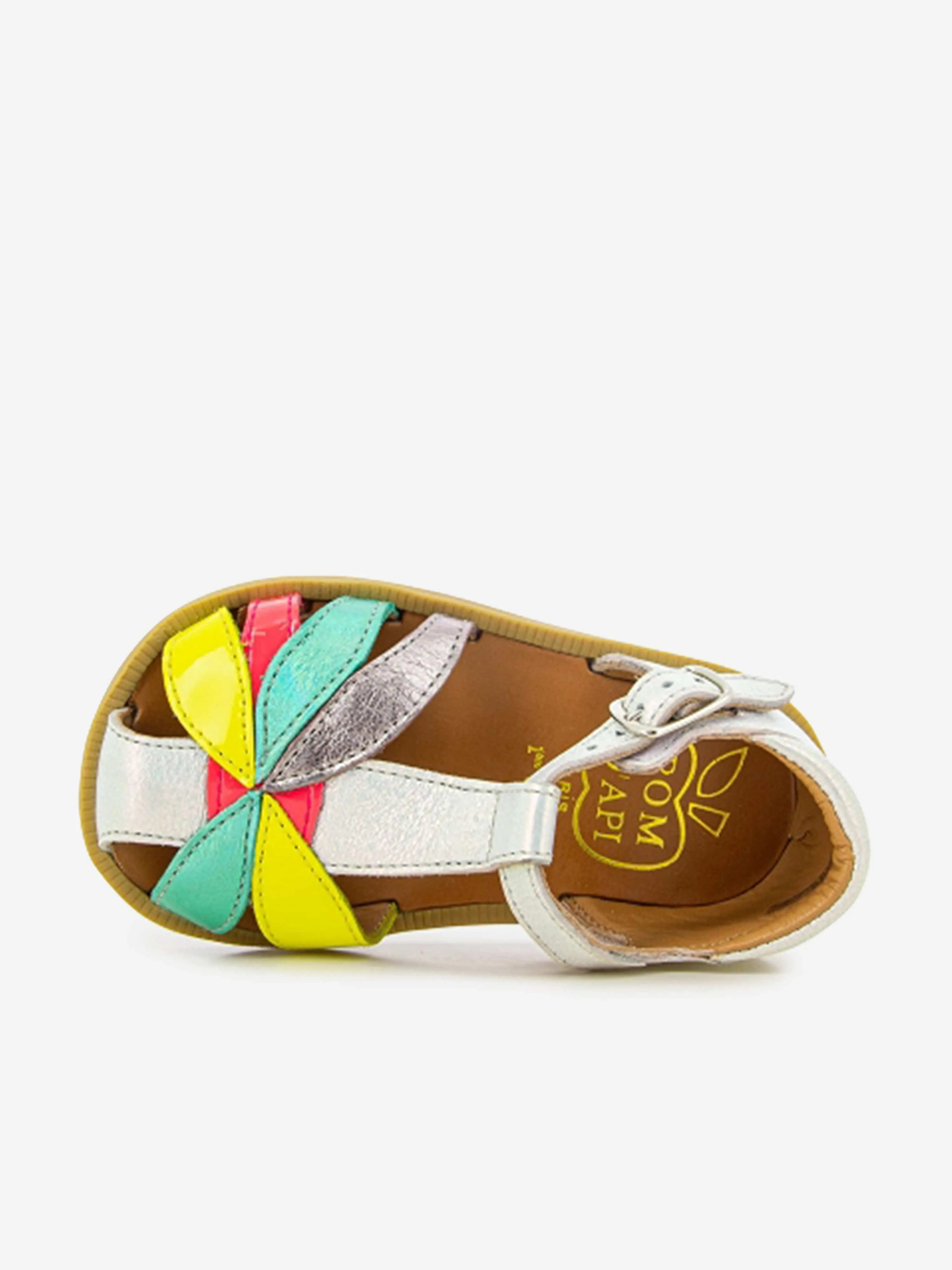 Pom D'Api Mädchen Leder Poppy Oto Sandalen in Mehrfarbig