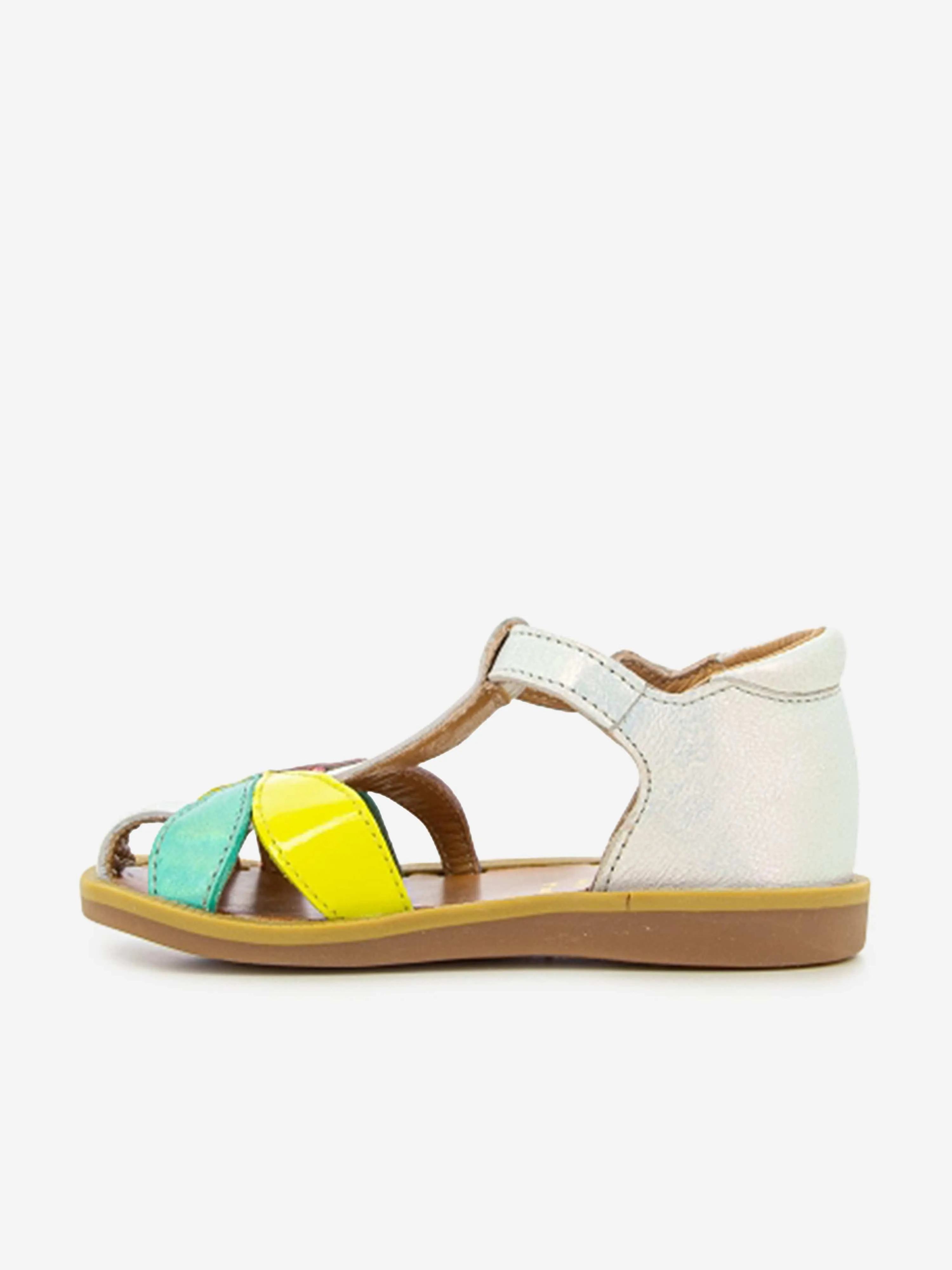 Pom D'Api Mädchen Leder Poppy Oto Sandalen in Mehrfarbig