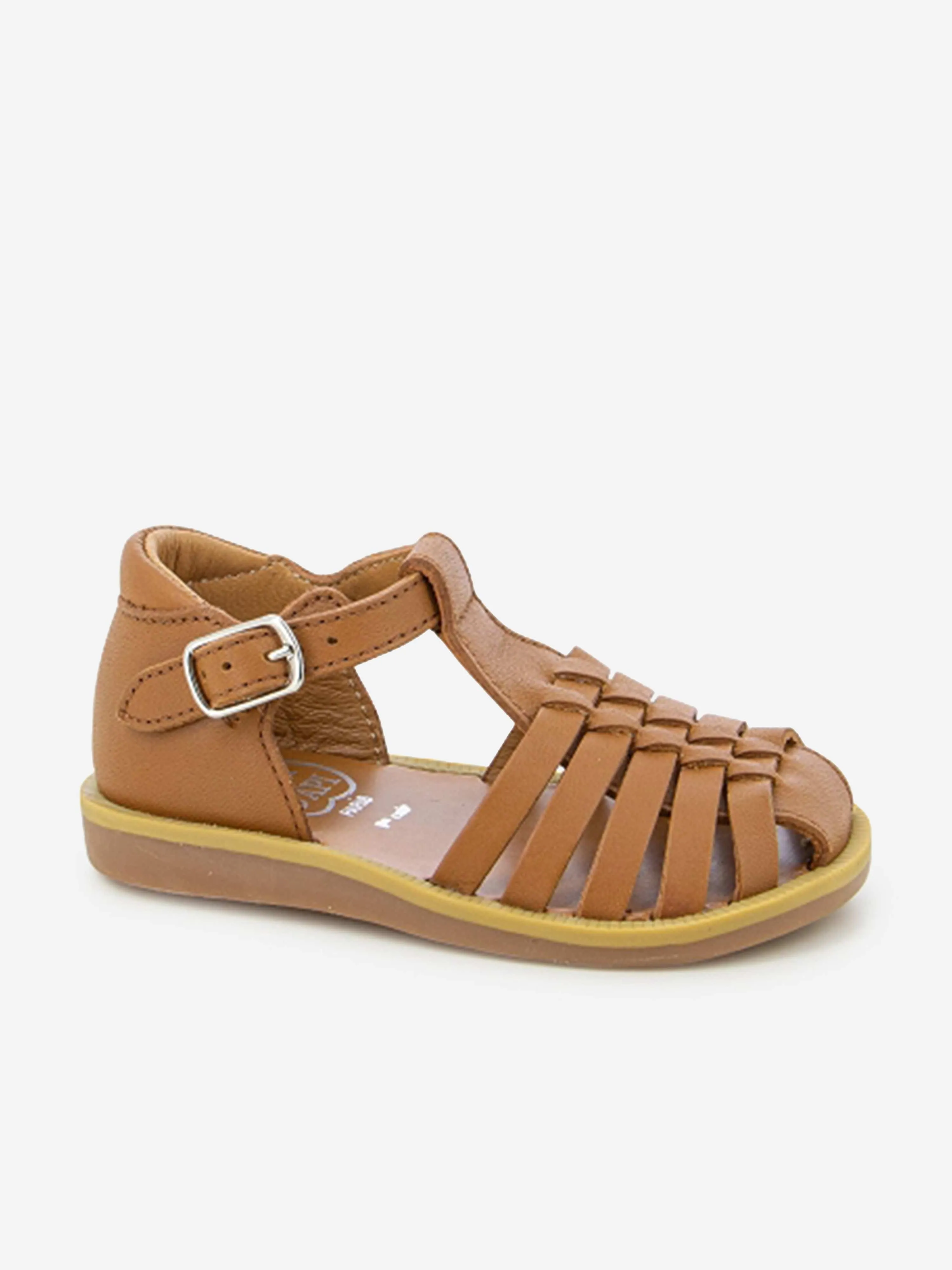 Pom D'Api Mädchen Leder Poppy Pitti Sandalen in Braun