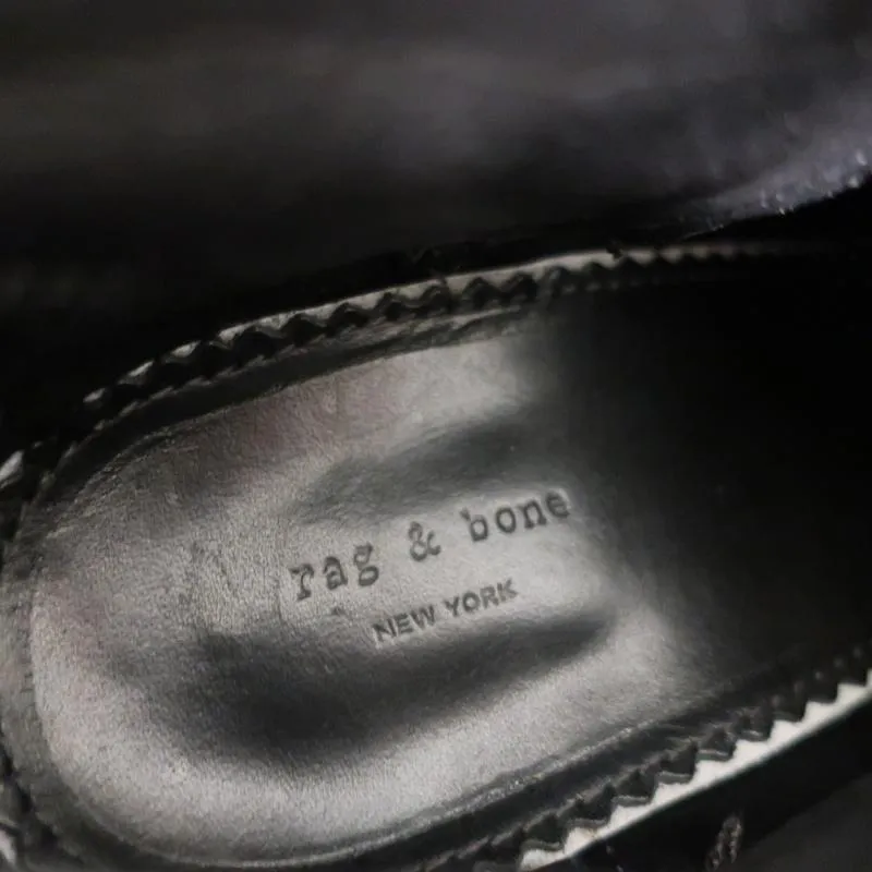 Rag & Bone Harrow Stiefeletten Schwarz Leinen Größe 39 High Heel Booties