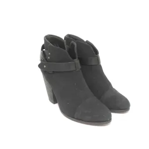 Rag & Bone Harrow Stiefeletten Schwarz Leinen Größe 39 High Heel Booties