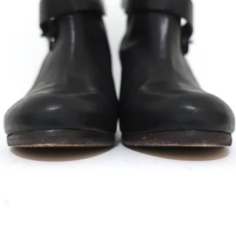 Rag & Bone Harrow Knöchelstiefel Schwarzes Leder Größe 37.5 Stiefeletten mit Knöchelriemen