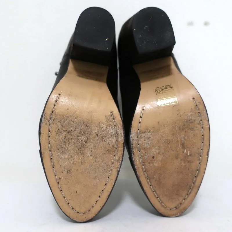 Rag & Bone Harrow Knöchelstiefel Schwarzes Leder Größe 37.5 Stiefeletten mit Knöchelriemen