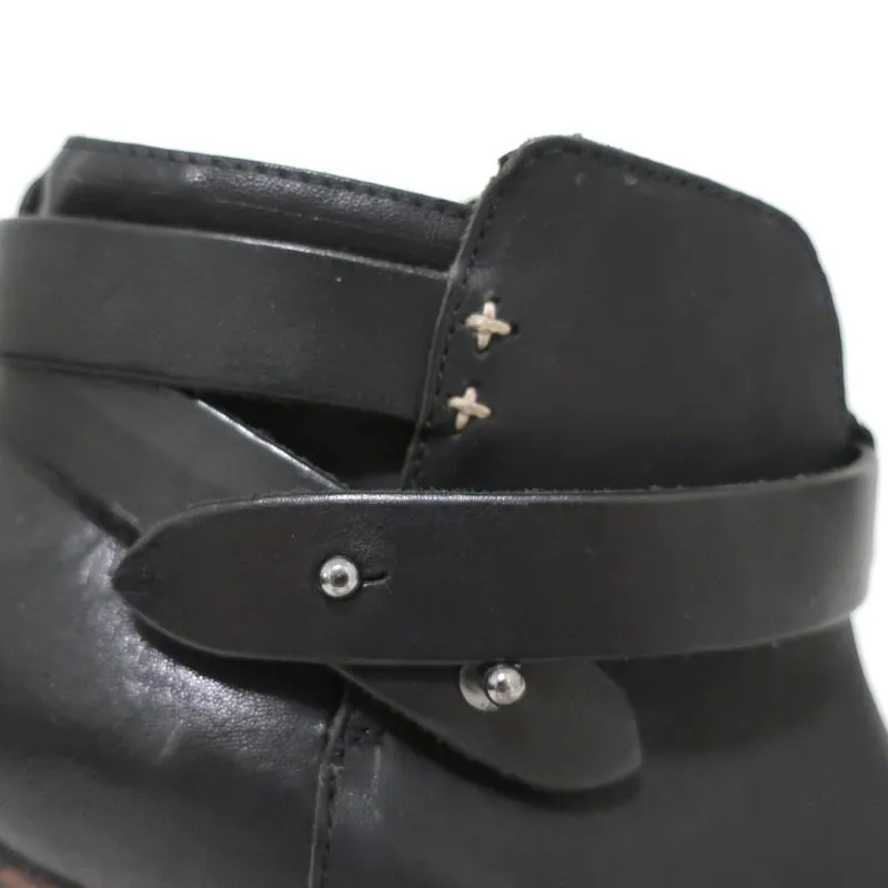 Rag & Bone Harrow Knöchelstiefel Schwarzes Leder Größe 37.5 Stiefeletten mit Knöchelriemen