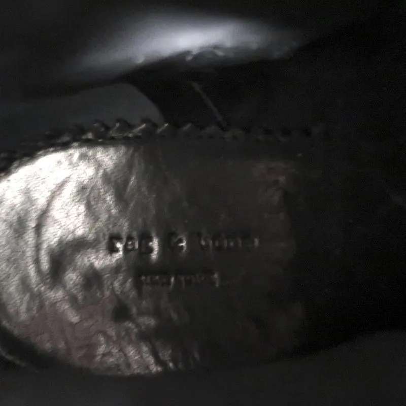 Rag & Bone Harrow Knöchelstiefel Schwarzes Leder Größe 37.5 Stiefeletten mit Knöchelriemen