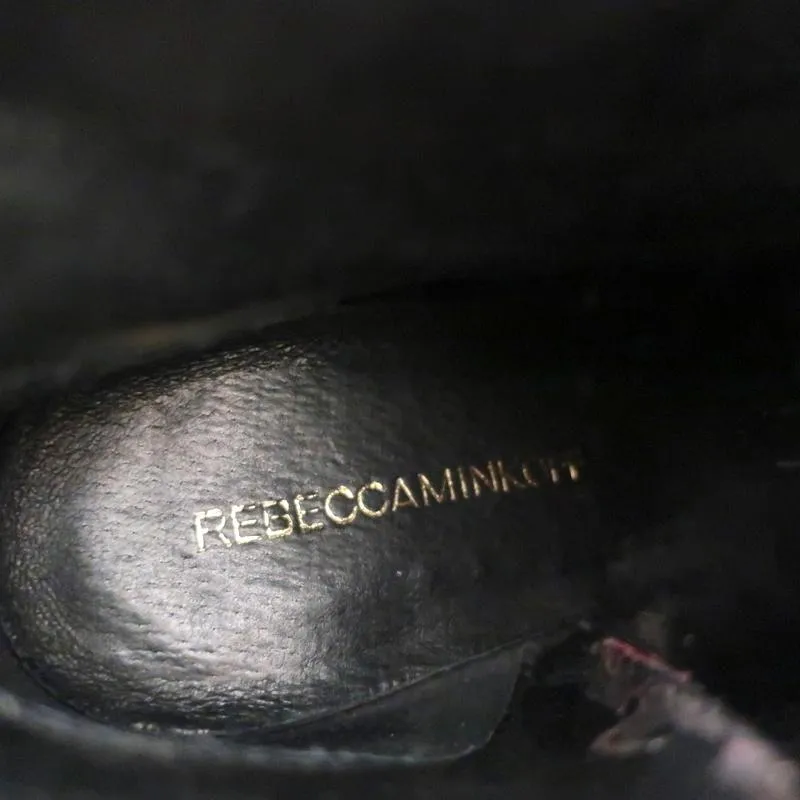 Rebecca Minkoff Fransen Knöchelstiefel Ilan Weinrot Wildleder Größe 9 Spitze Stiefeletten