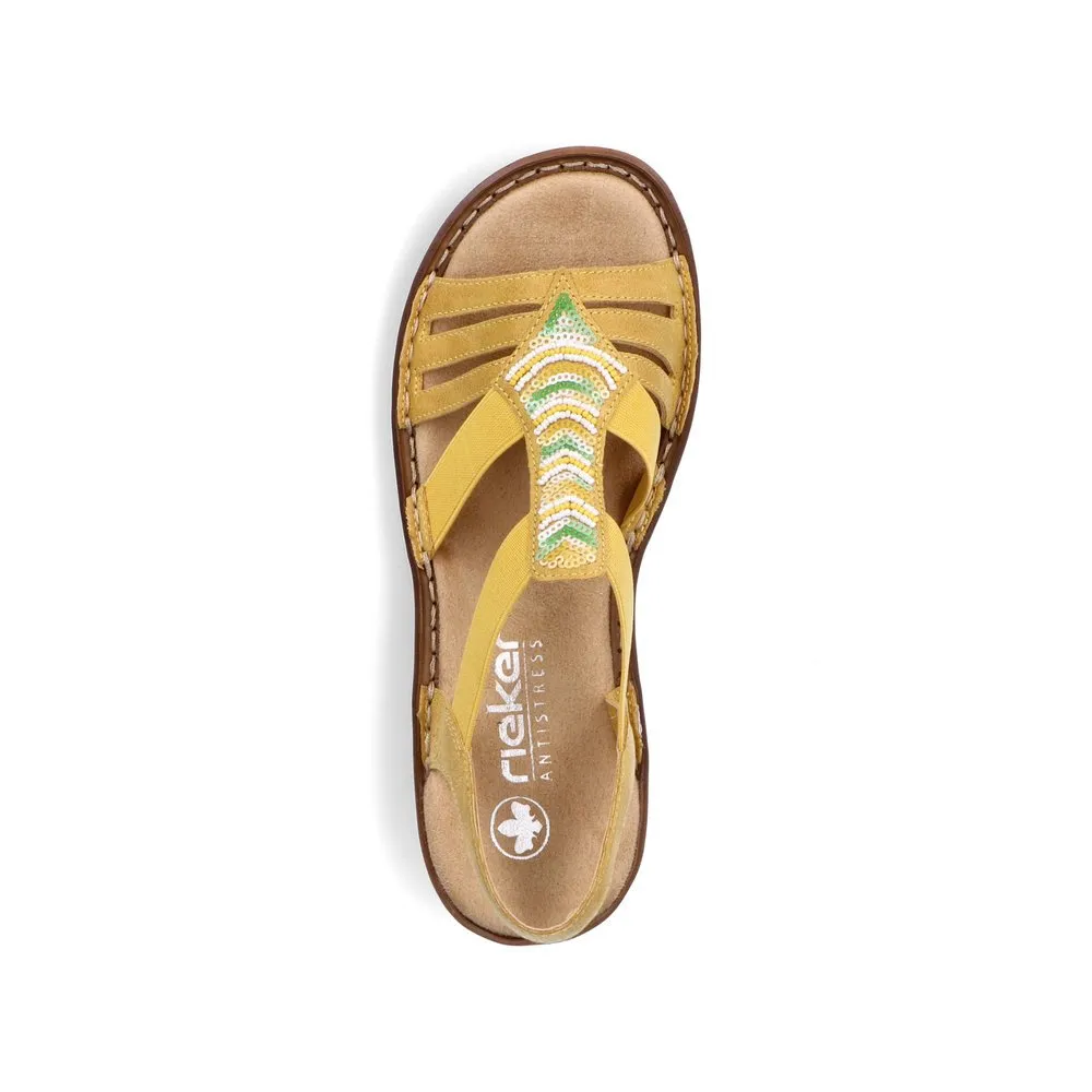 Rieker Schuhe 62808-68 Gelb Mehrfarbig Schlüpfer