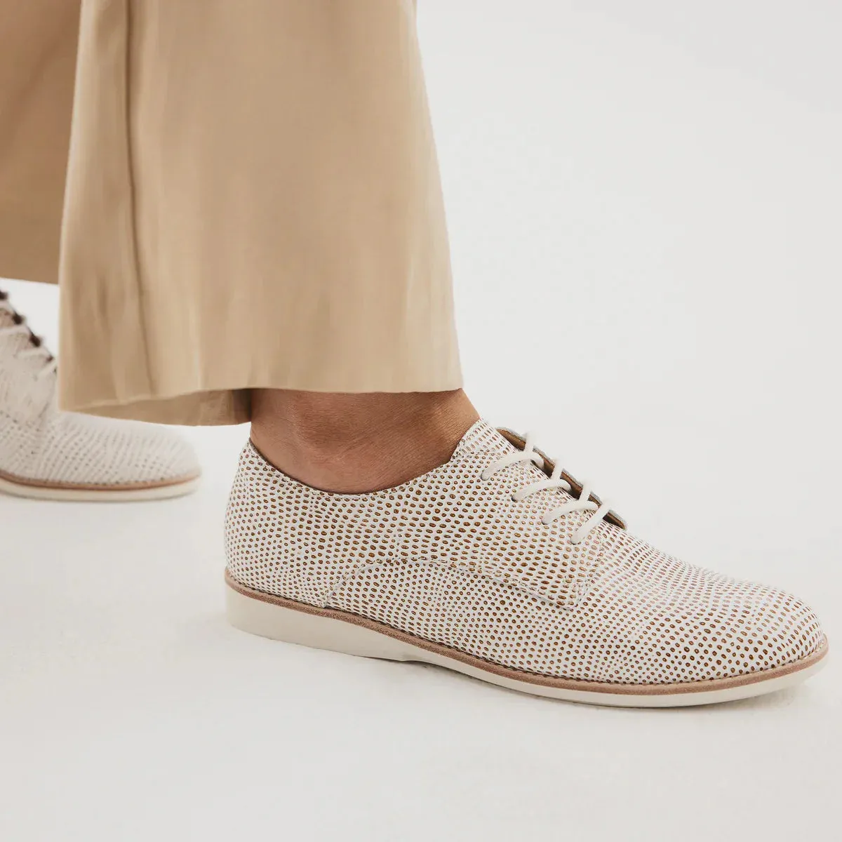 Rollie Derby Tan/Weiße Schlangenschuhe_Rollie