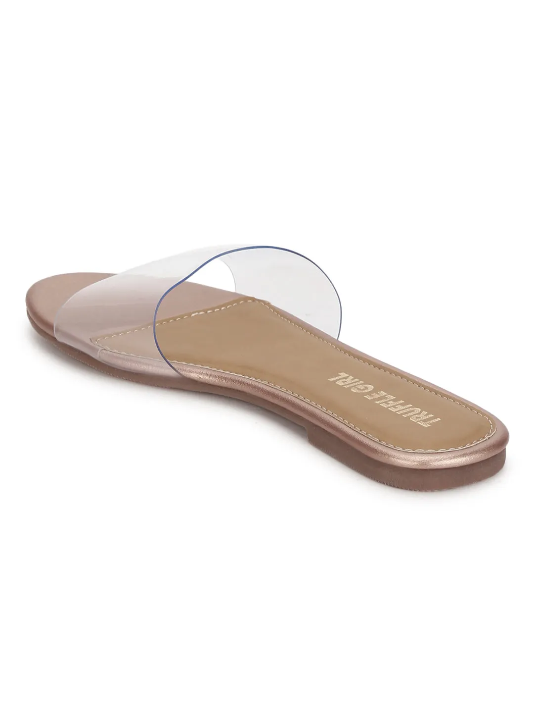 Roségold PU Flache Plexiglas Sandalen (TC-RLST15-RGLD)