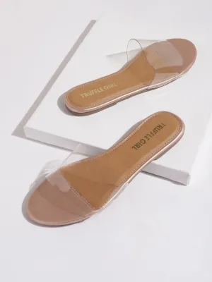 Roségold PU Flache Plexiglas Sandalen (TC-RLST15-RGLD)