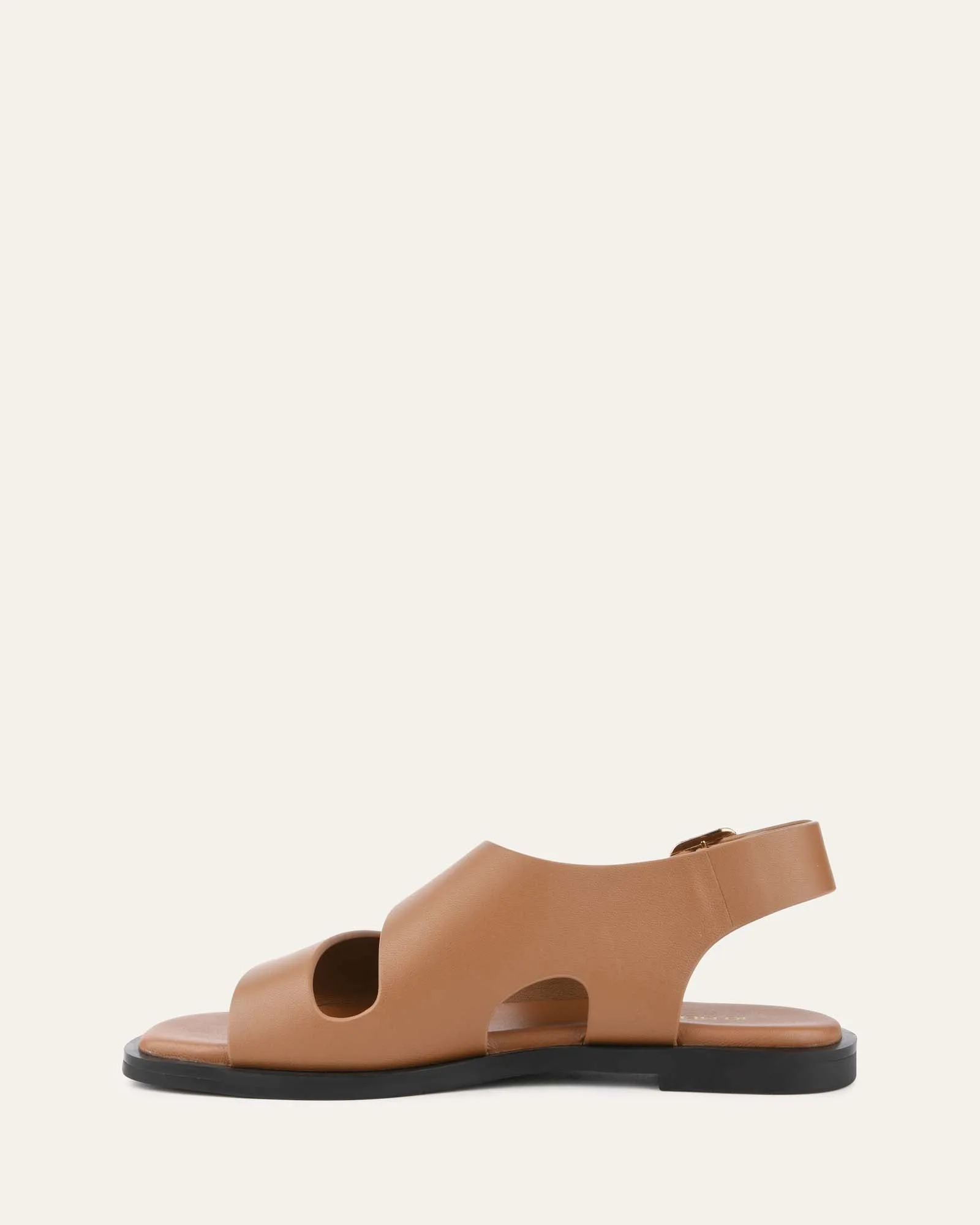 SADIE FLACHE SANDALEN KARAMELL LEDER