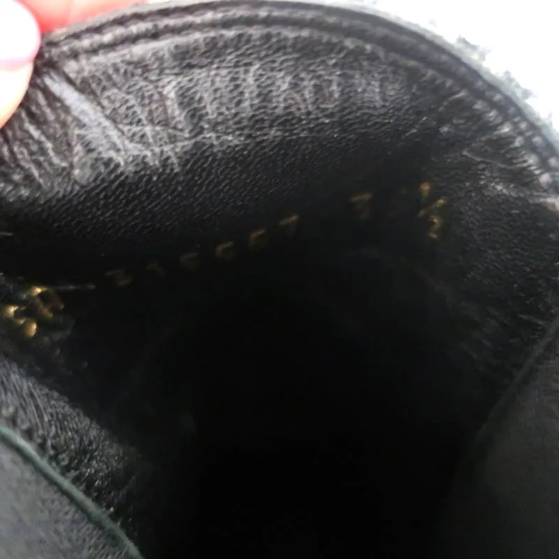 Saint Laurent Paris Spitzenschuh Stiefeletten Gold Schlangenprägung Leder Größe 35.5