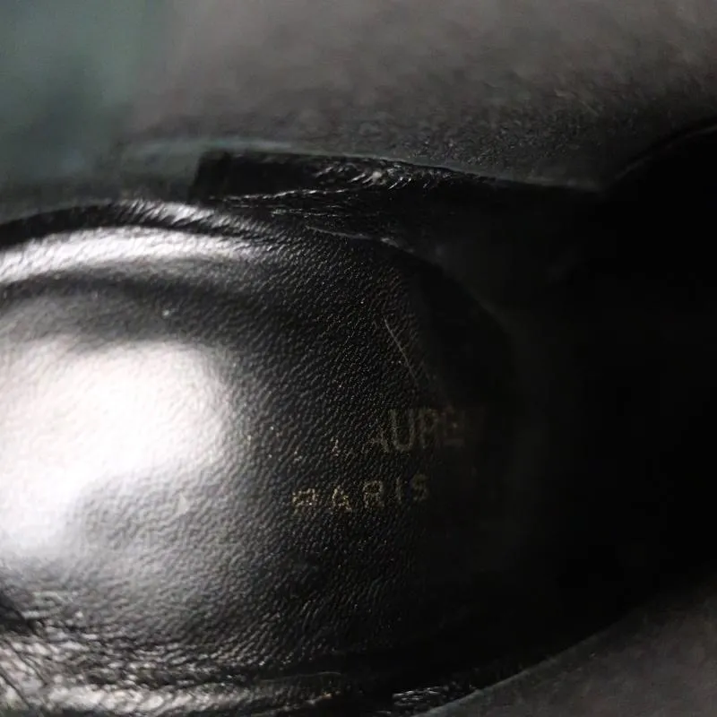 Saint Laurent Paris Spitzenschuh Stiefeletten Gold Schlangenprägung Leder Größe 35.5
