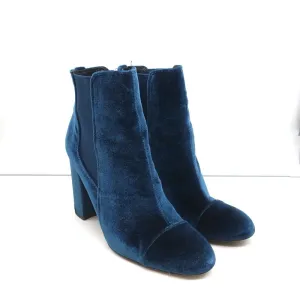 Sam Edelman Case Velvet Knöchelstiefel Blau Größe 9.5 High Heel Booties