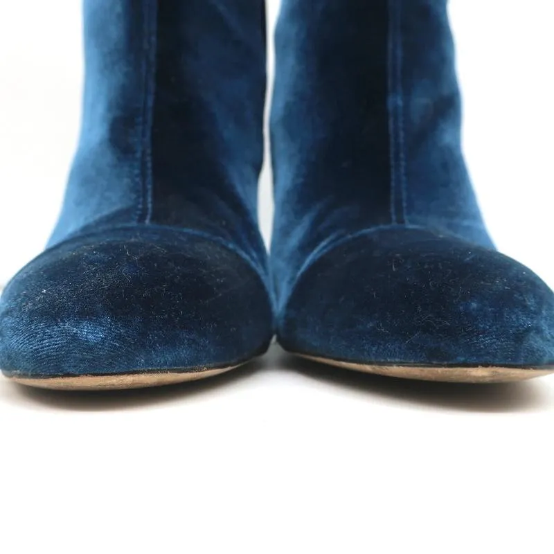 Sam Edelman Case Velvet Knöchelstiefel Blau Größe 9.5 High Heel Booties