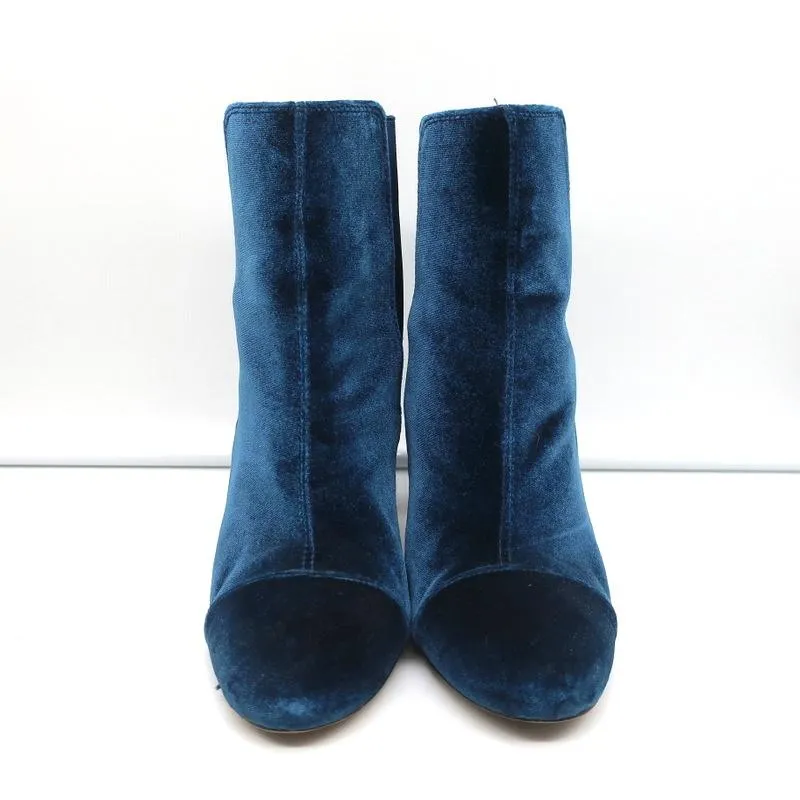 Sam Edelman Case Velvet Knöchelstiefel Blau Größe 9.5 High Heel Booties