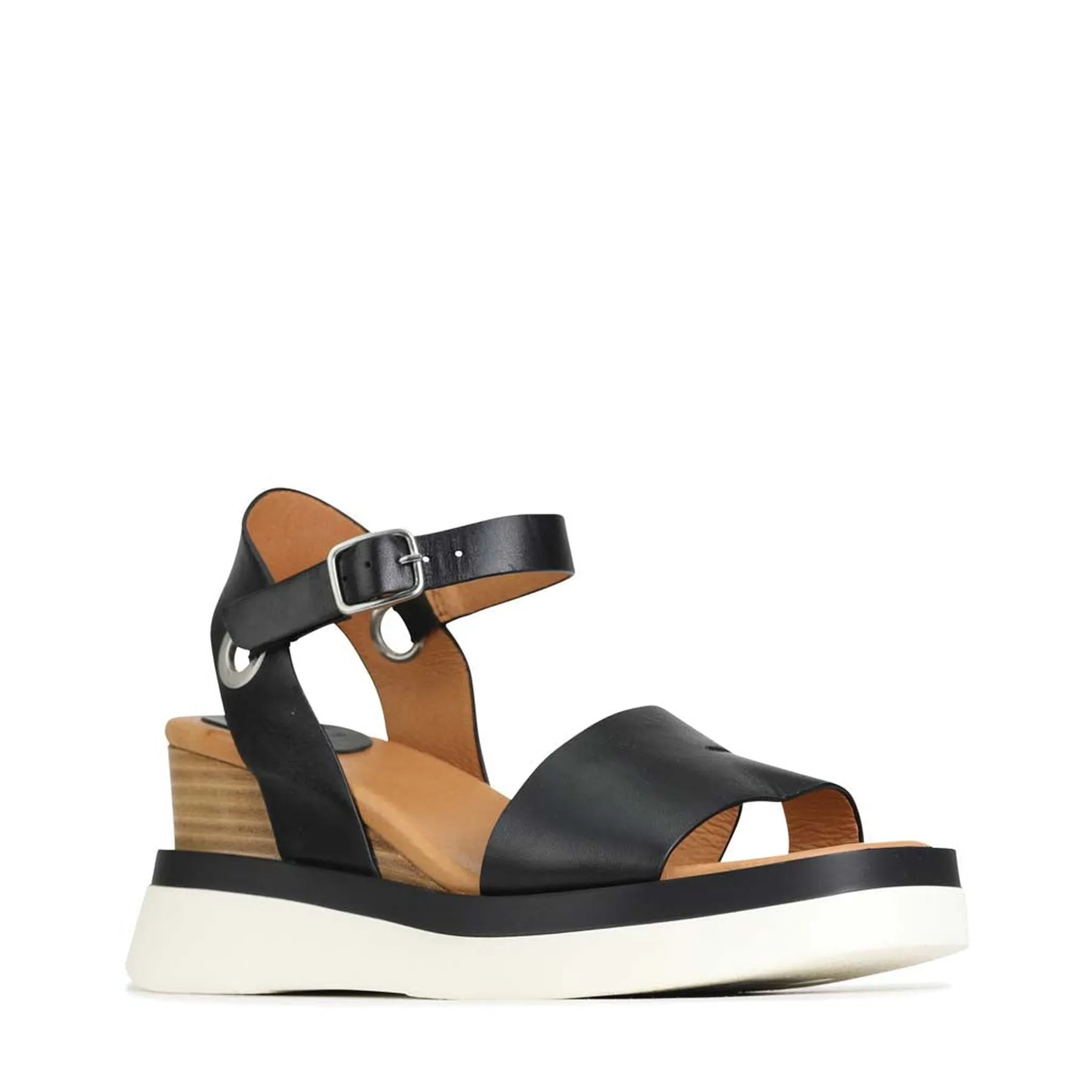 SASKIA KEILABSANDALEN MIT LEDERRIEMEN