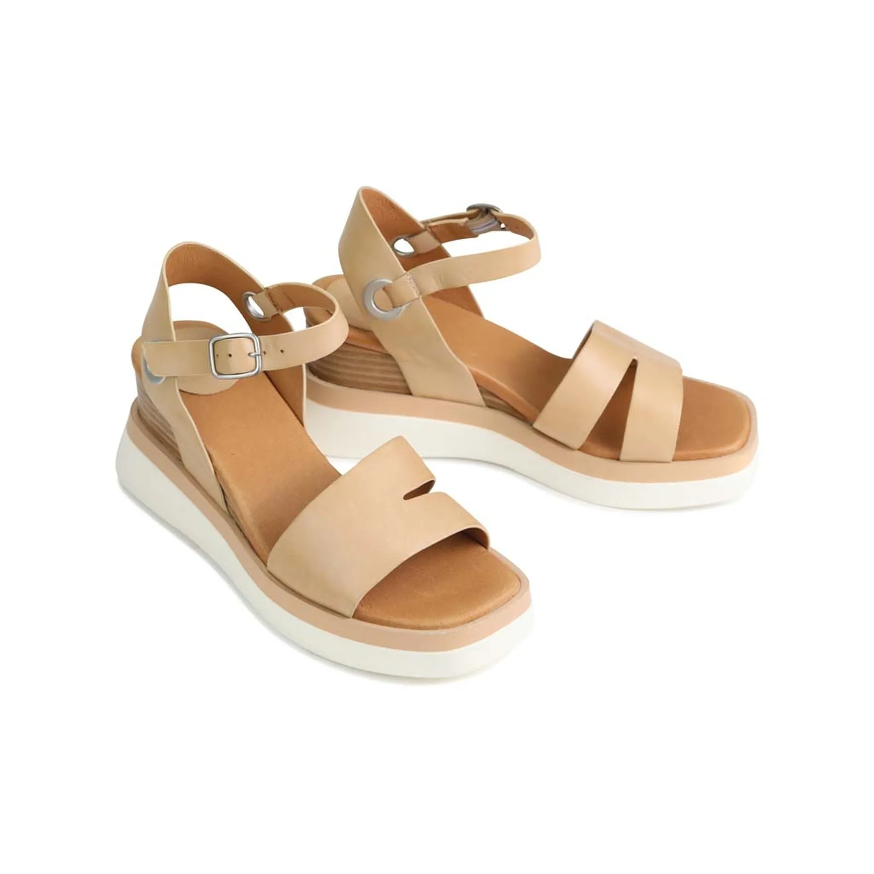 SASKIA KEILABSANDALEN MIT LEDERRIEMEN