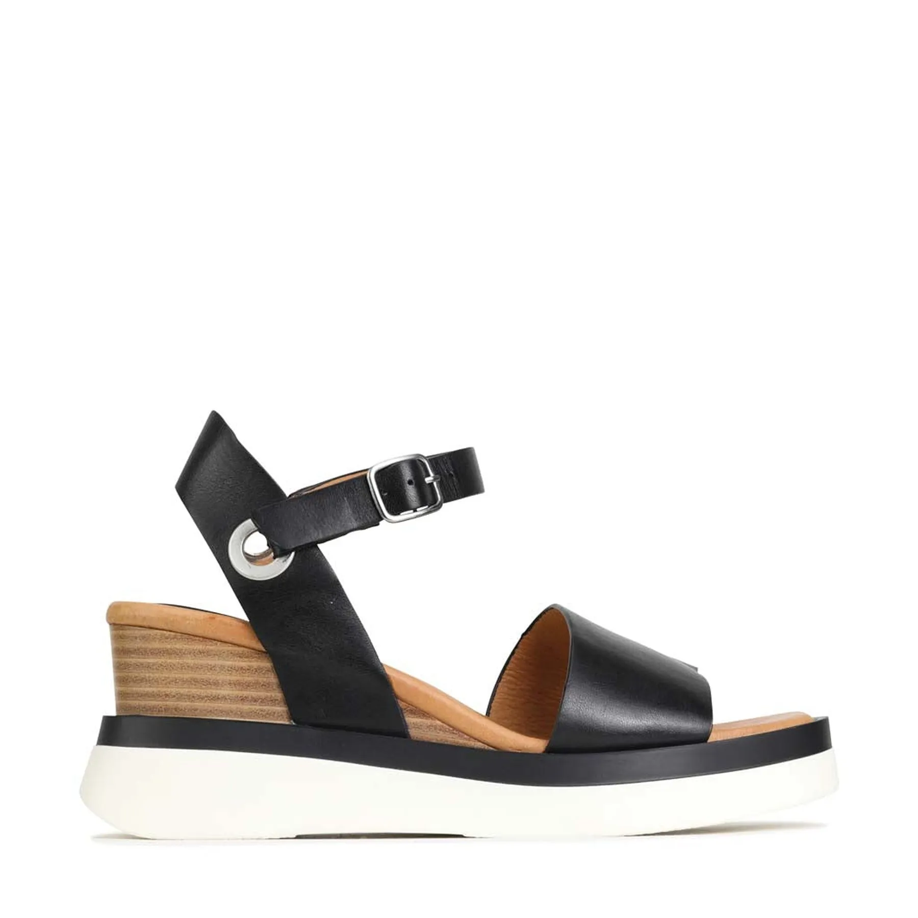SASKIA KEILABSANDALEN MIT LEDERRIEMEN