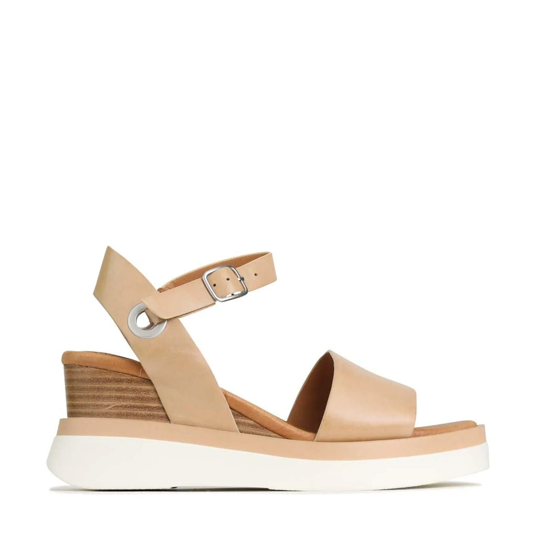 SASKIA KEILABSANDALEN MIT LEDERRIEMEN