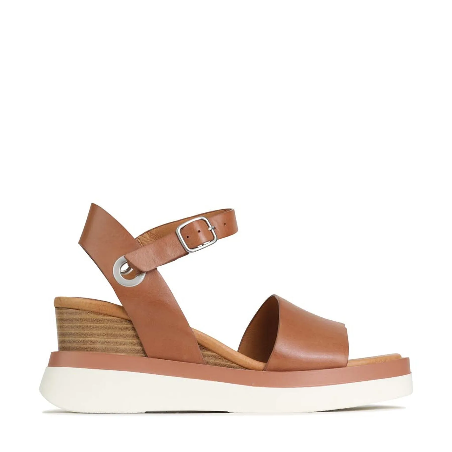 SASKIA KEILABSANDALEN MIT LEDERRIEMEN