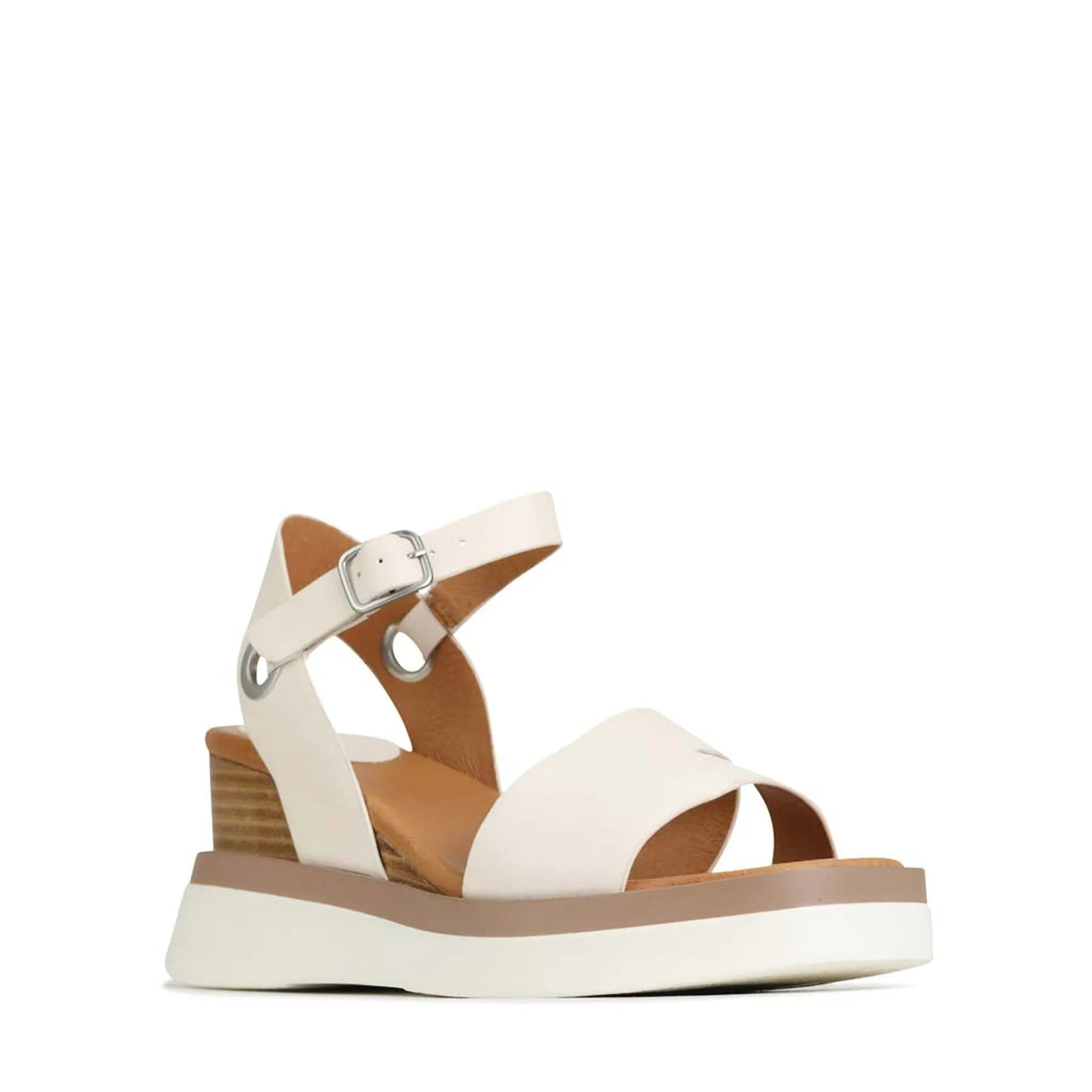 SASKIA KEILABSANDALEN MIT LEDERRIEMEN