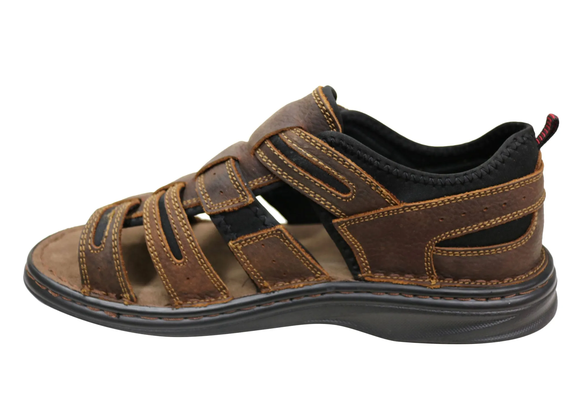 Slatters Torrens Herren Bequeme Leder-Sandalen mit Geschlossenem Rücken Slatters Schuhe
