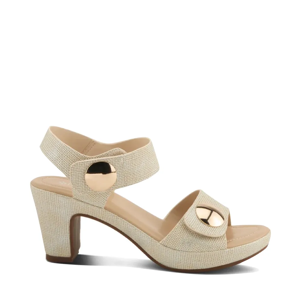 Spring Step Damen Dade Geflochtener Absatzsandale in Beige