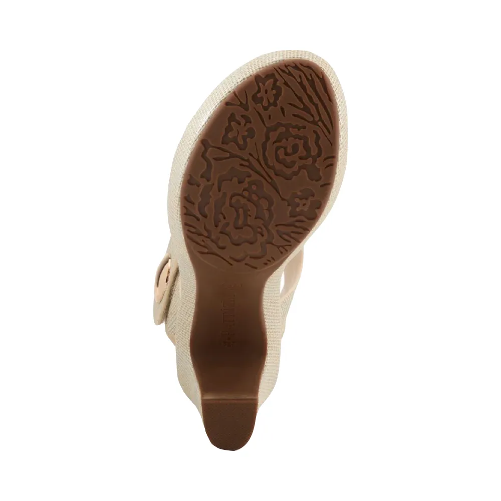 Spring Step Damen Dade Geflochtener Absatzsandale in Beige