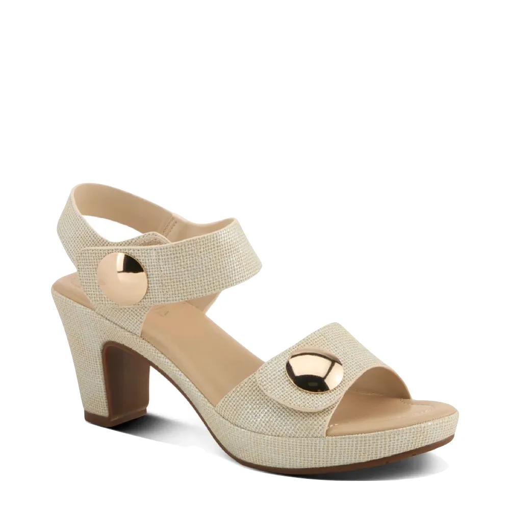Spring Step Damen Dade Geflochtener Absatzsandale in Beige