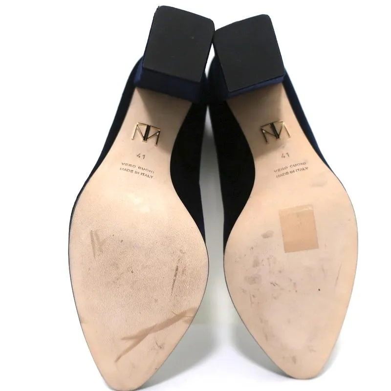 Tamara Mellon Knöchelstiefel Caress Navy Stretch Samt Größe 41 High Heel Booties