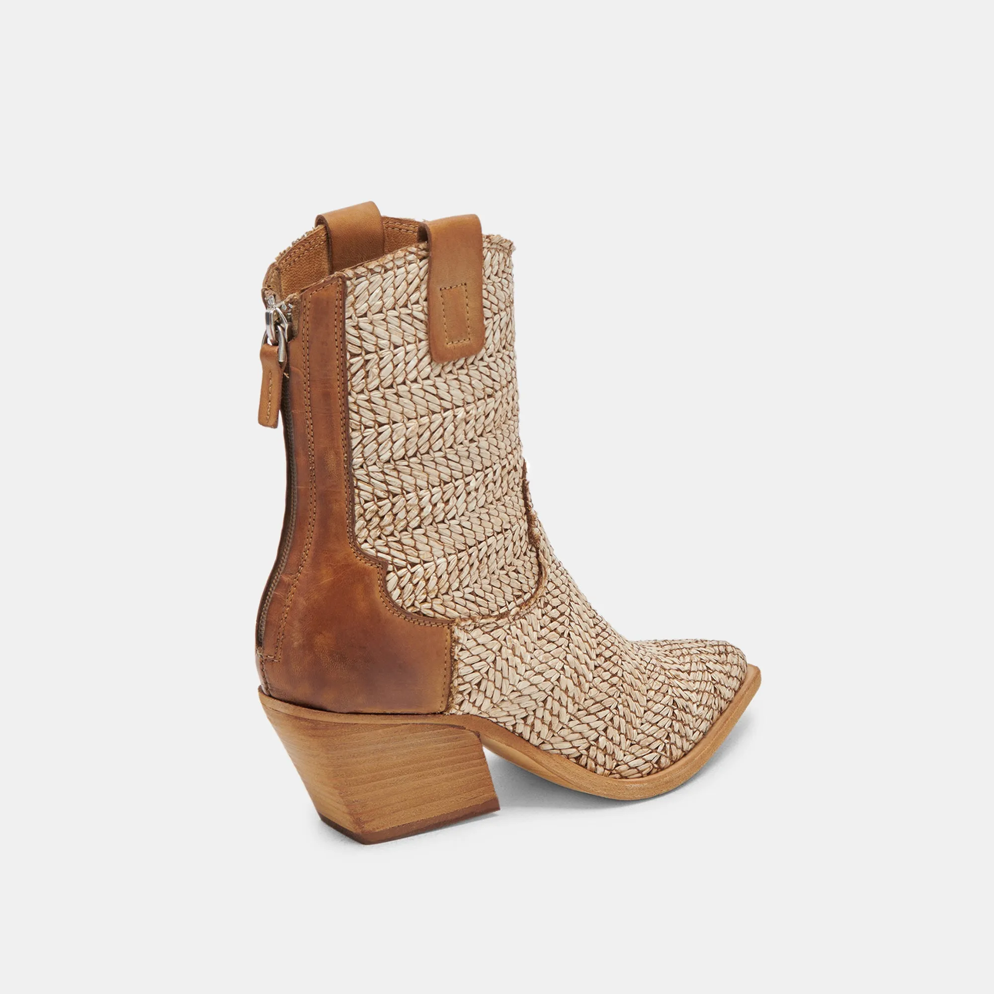TEXIN BOOTIES BRAUN MULTI RAFFIA