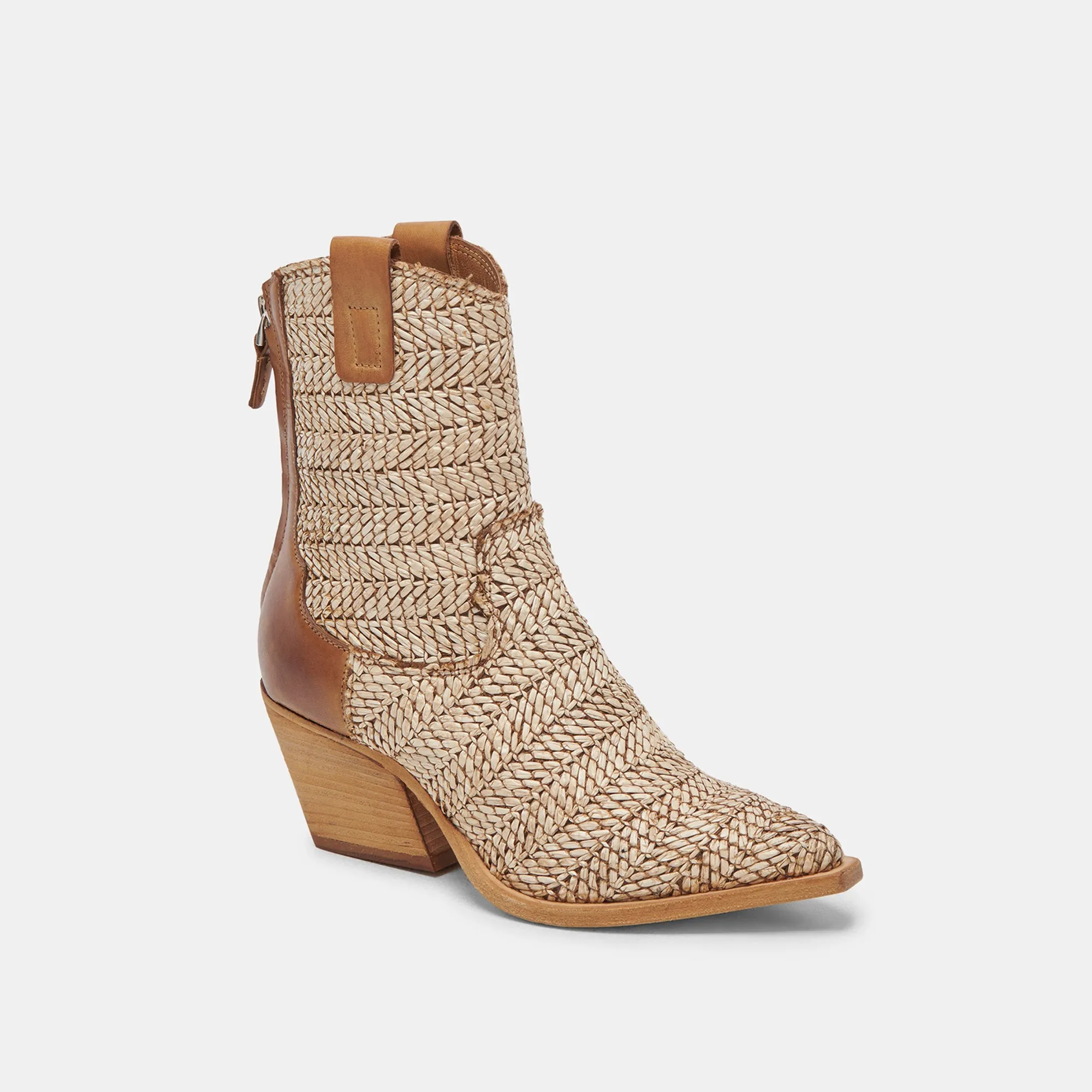 TEXIN BOOTIES BRAUN MULTI RAFFIA