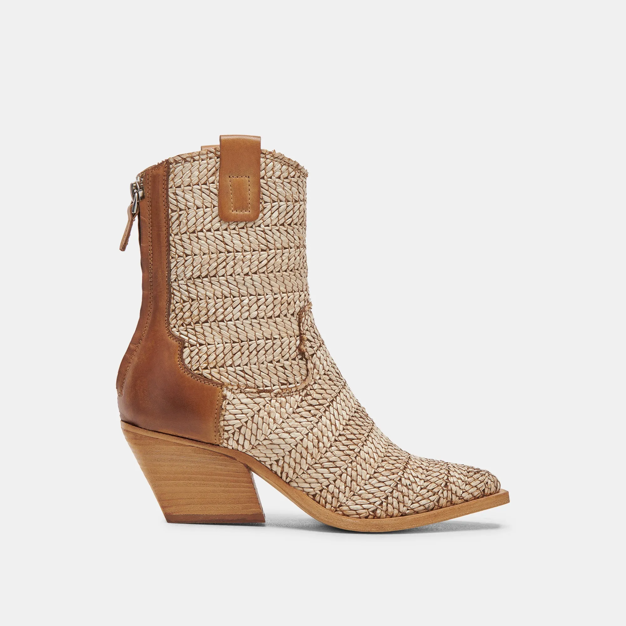 TEXIN BOOTIES BRAUN MULTI RAFFIA