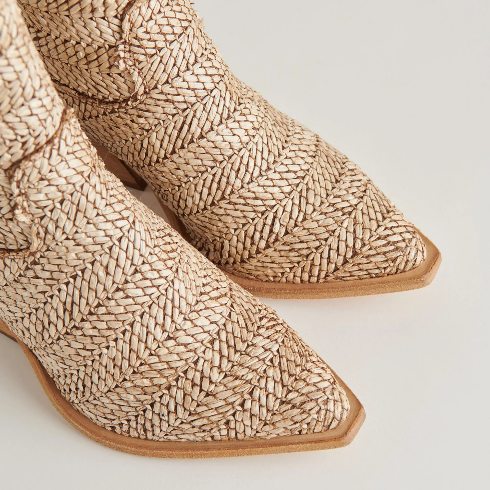 TEXIN BOOTIES BRAUN MULTI RAFFIA
