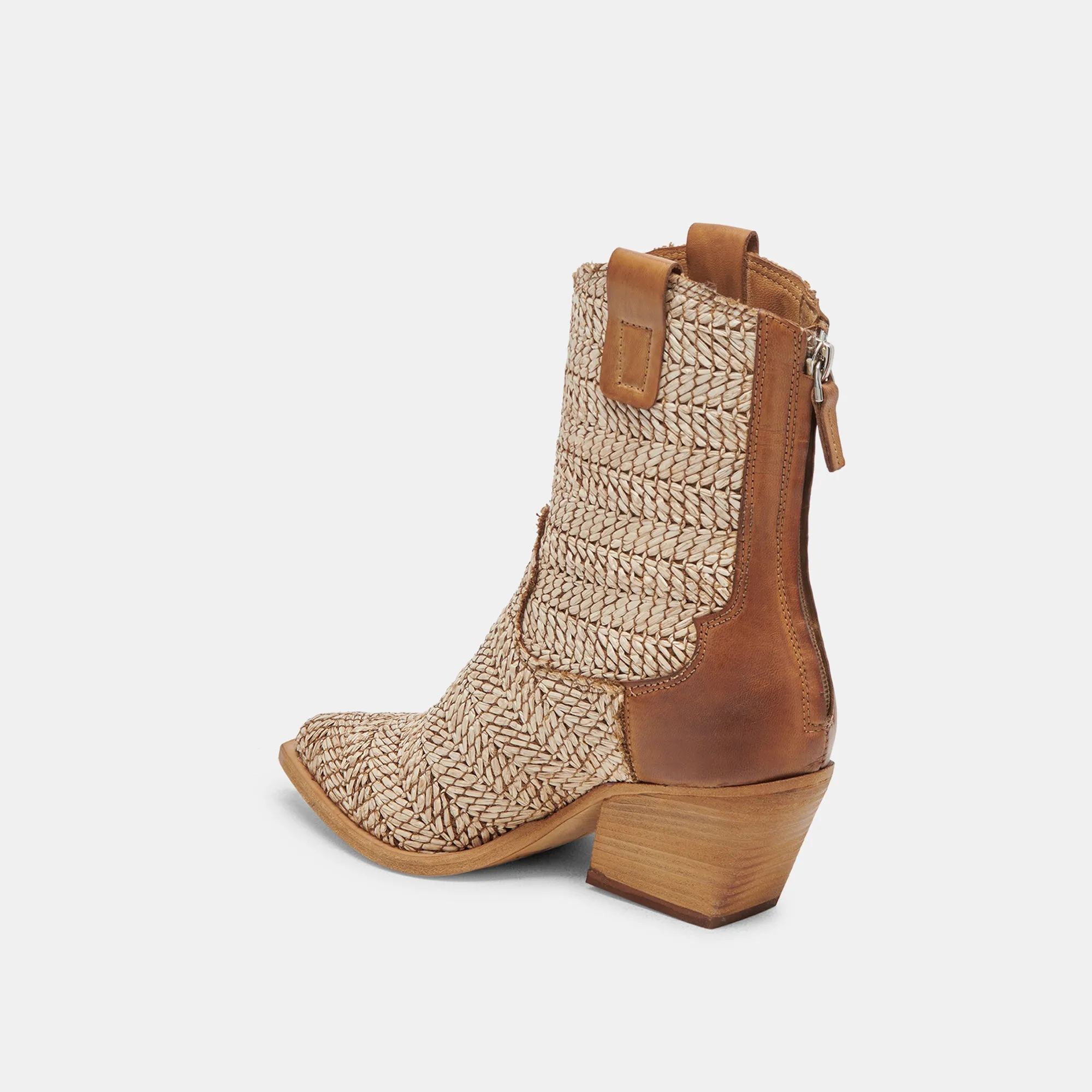 TEXIN BOOTIES BRAUN MULTI RAFFIA