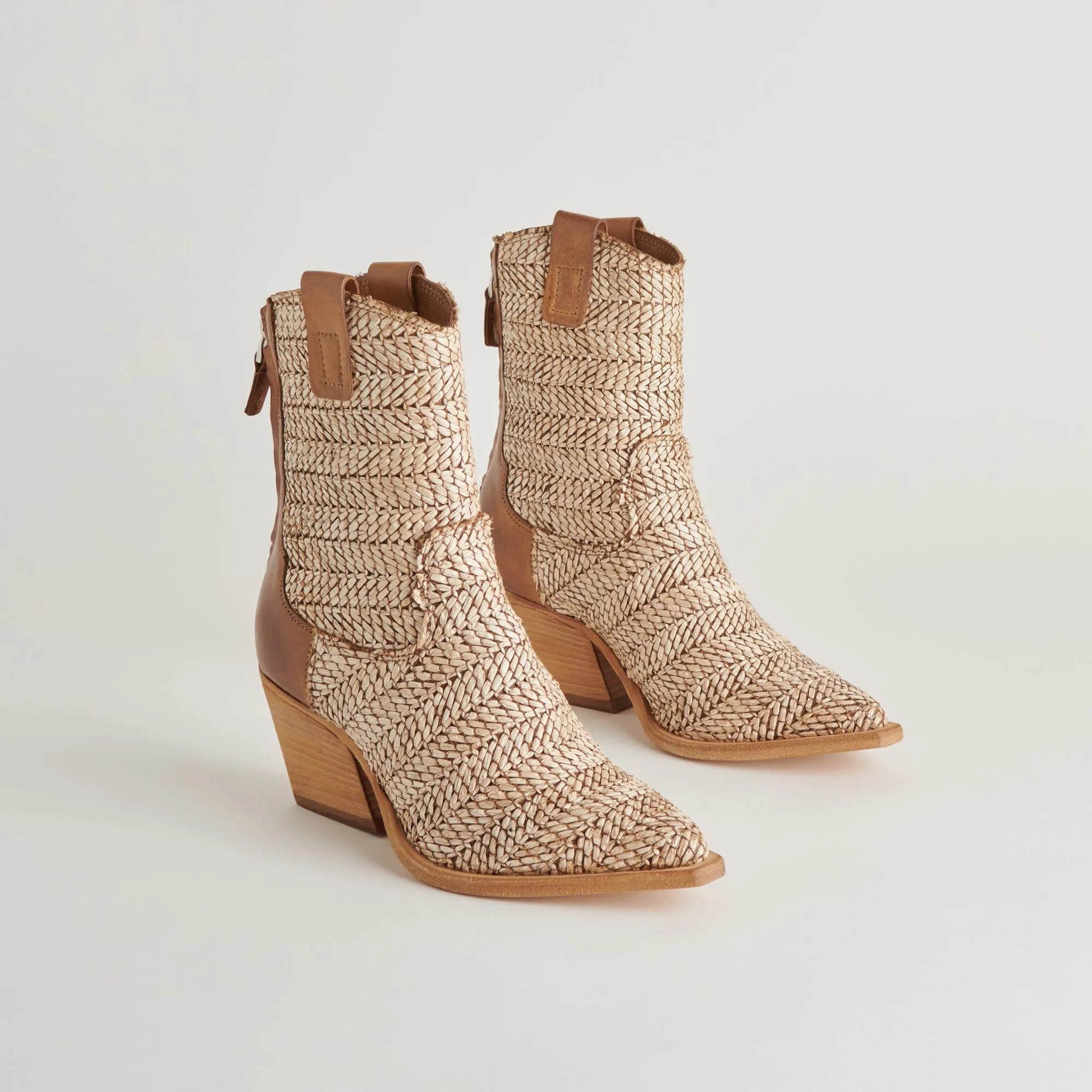TEXIN BOOTIES BRAUN MULTI RAFFIA