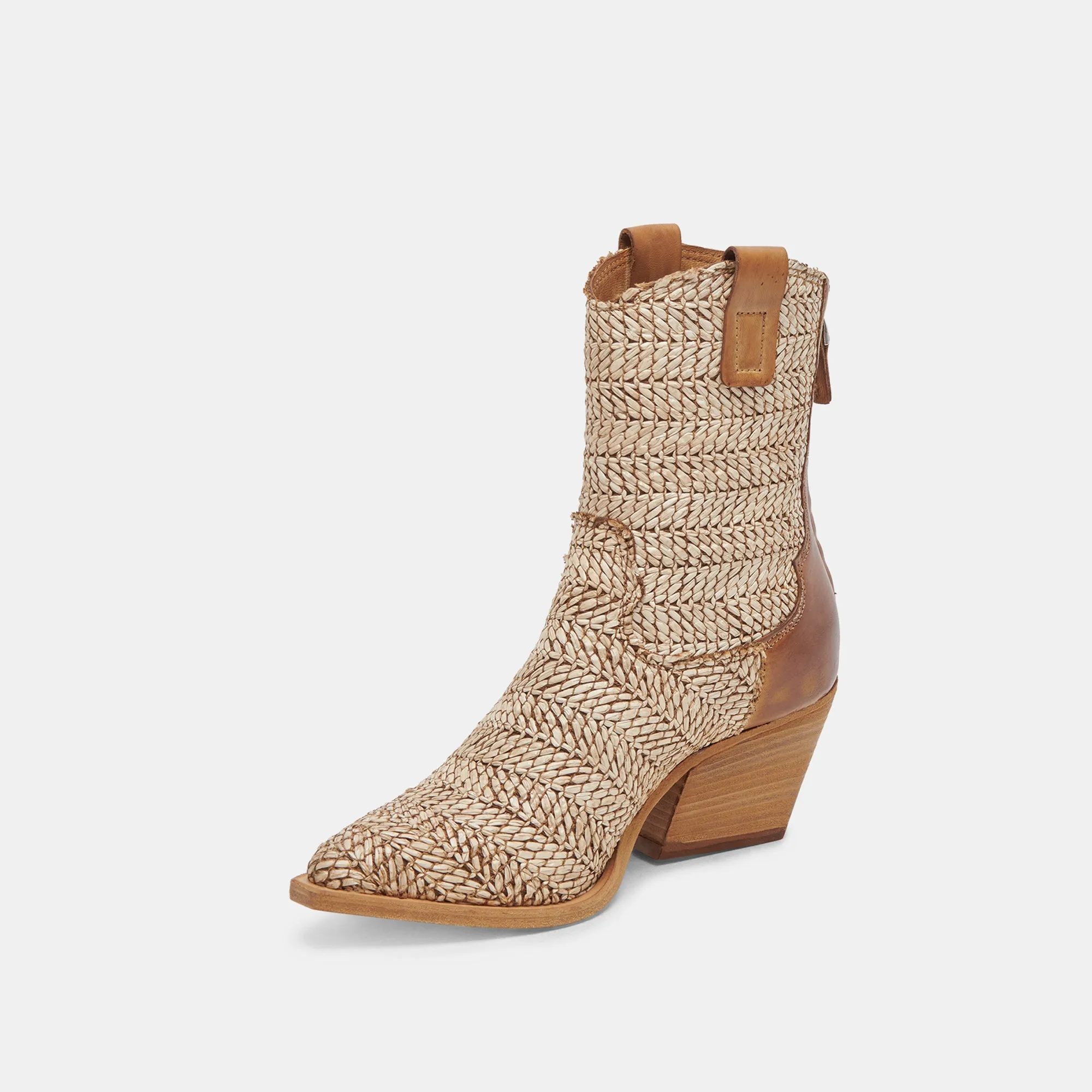 TEXIN BOOTIES BRAUN MULTI RAFFIA