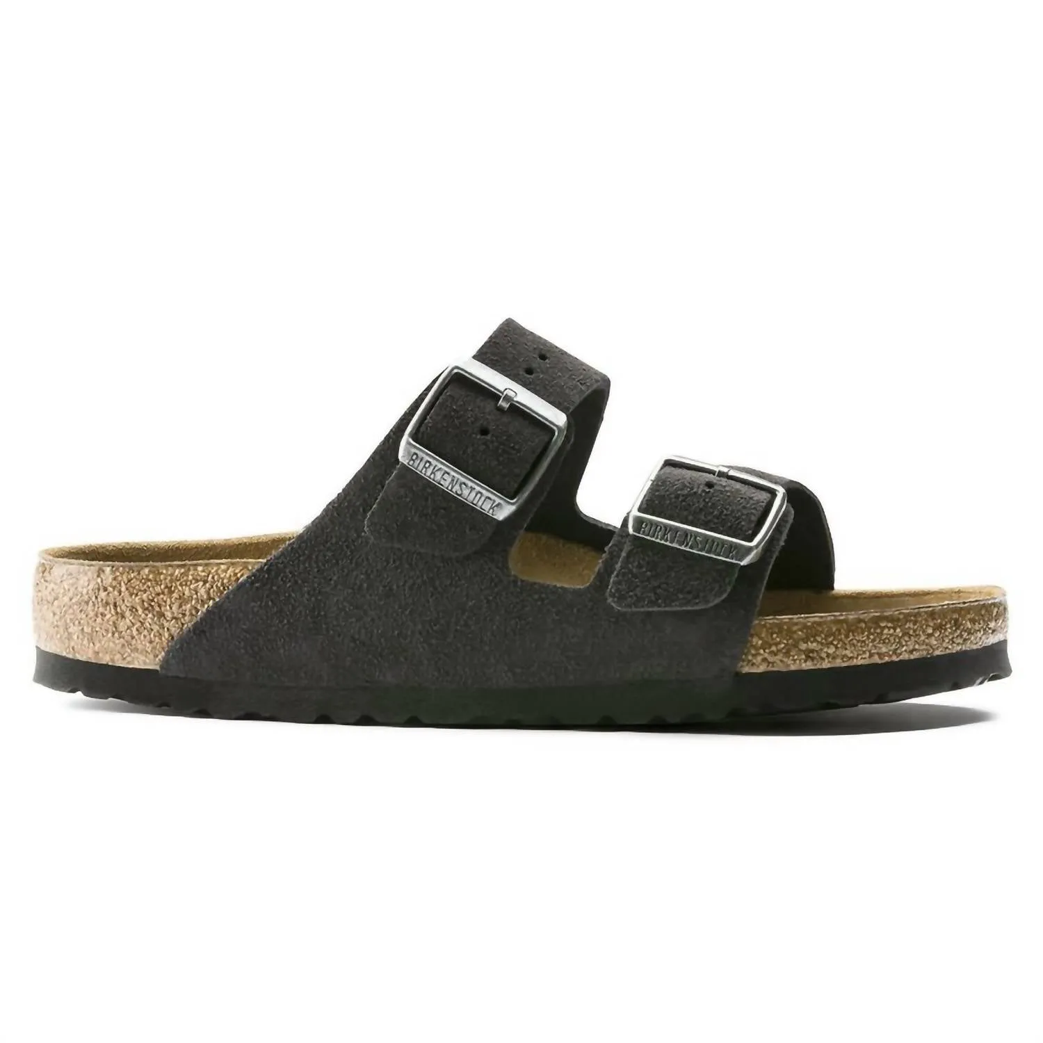 Unisex Arizona Soft Footbed Wildleder Sandalen - Regular Fit in Velvet Grau