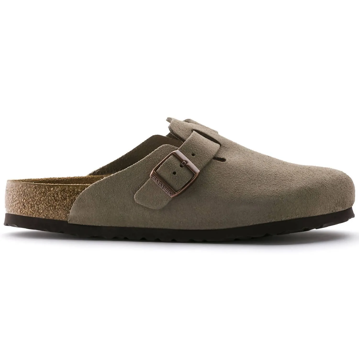 Unisex Boston Soft Footbed Wildleder Hausschuhe - Normale/weite Passform in Taubenblau