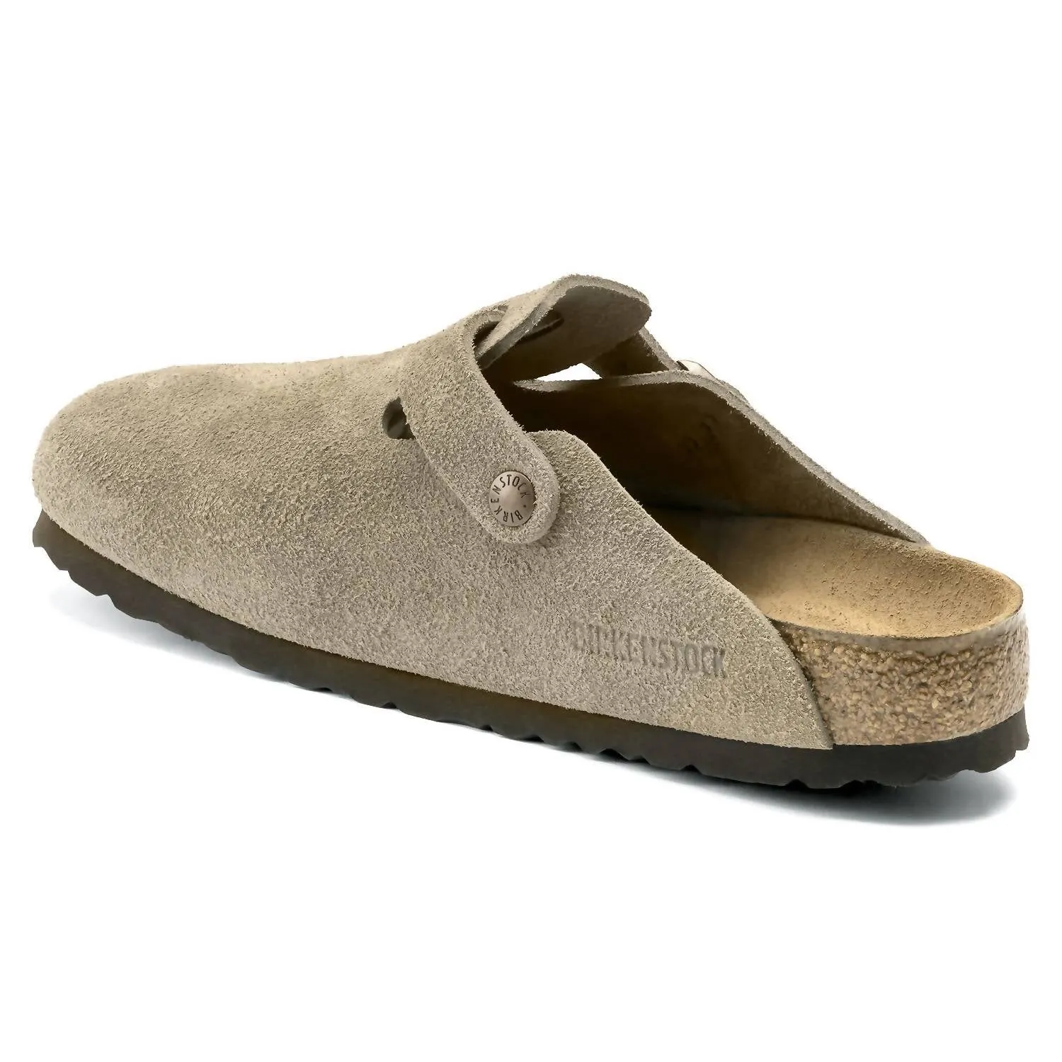 Unisex Boston Soft Footbed Wildleder Hausschuhe - Normale/weite Passform in Taubenblau