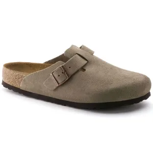 Unisex Boston Soft Footbed Wildleder Hausschuhe - Normale/weite Passform in Taubenblau