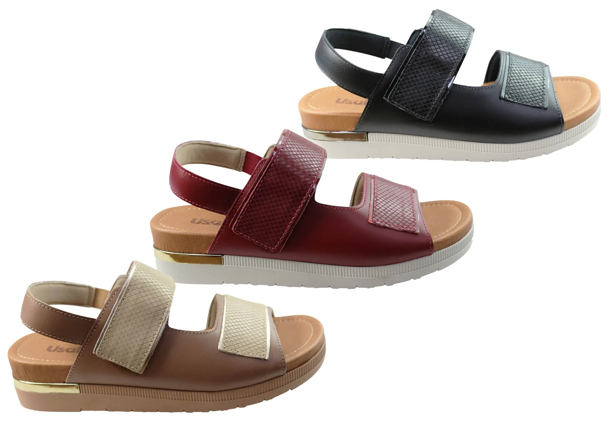 Usaflex Hilda Damen Bequeme Ledersandalen Hergestellt In Brasilien Usaflex Schuhe