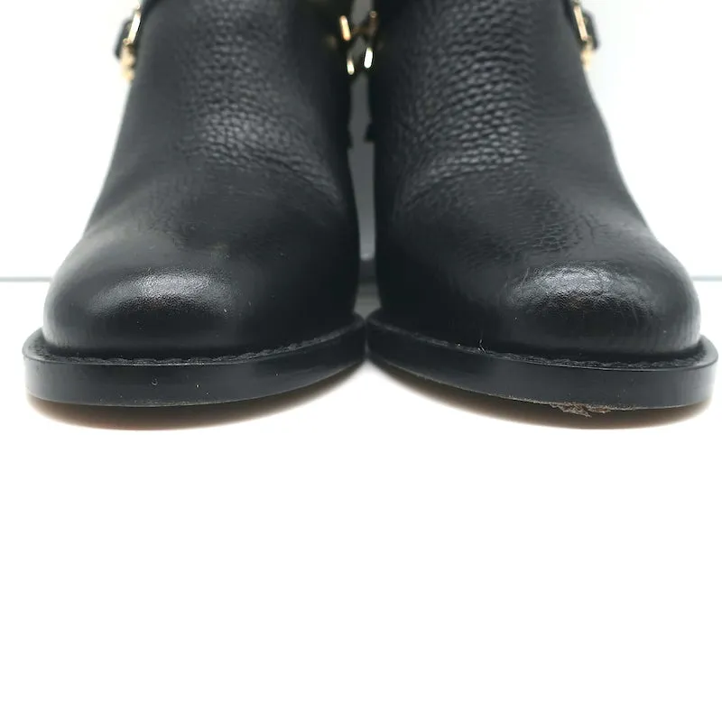 Valentino Rockstud Knöchelstiefel Schwarz Geprägtes Leder Größe 35.5 Stiefeletten mit mittlerer Absatzhöhe