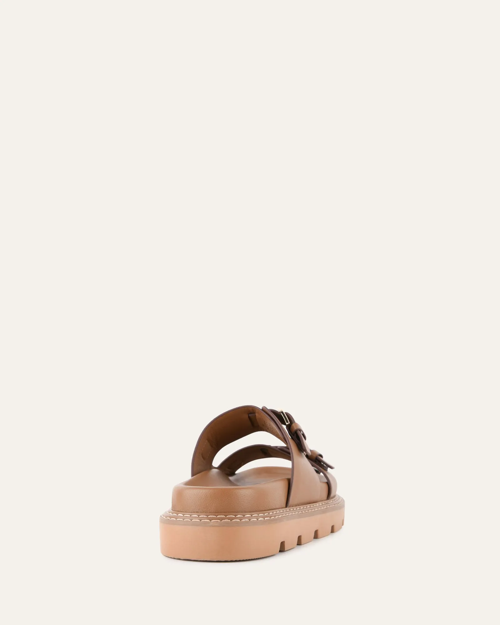 VICHY FLACHER SANDALEN IN BRAUNEM LEDER