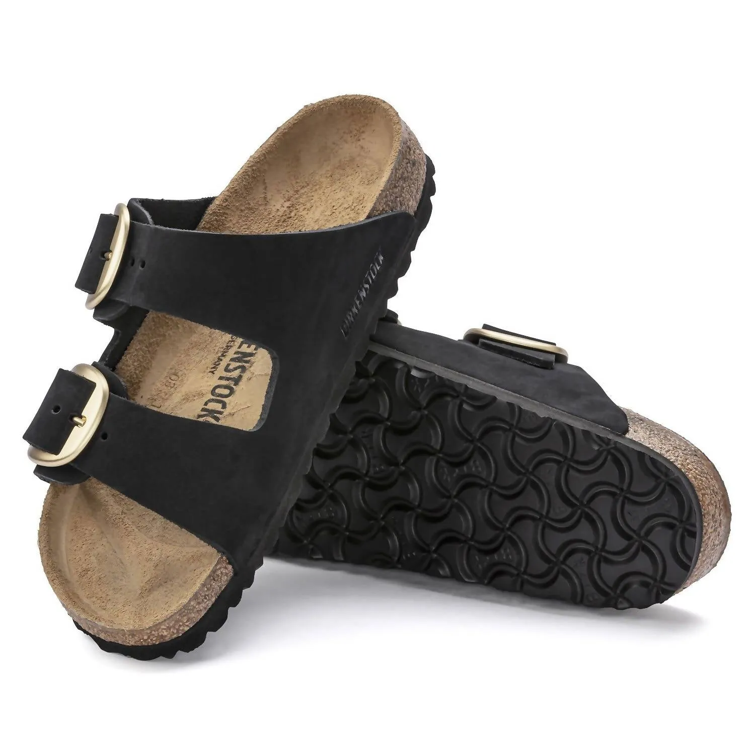 Arizona Big Buckle Sandale für Damen - Schmale Weite in Schwarz Nubuk