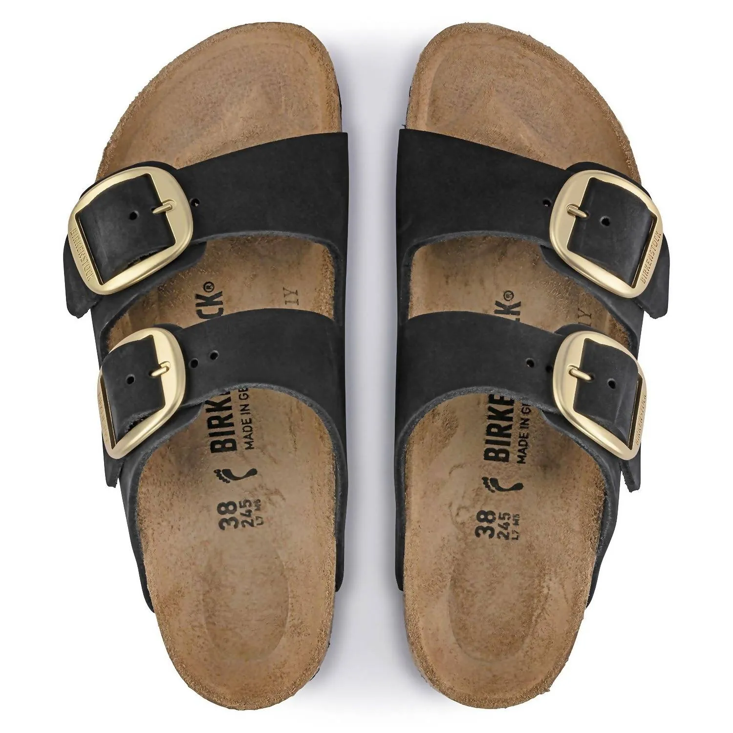 Arizona Big Buckle Sandale für Damen - Schmale Weite in Schwarz Nubuk